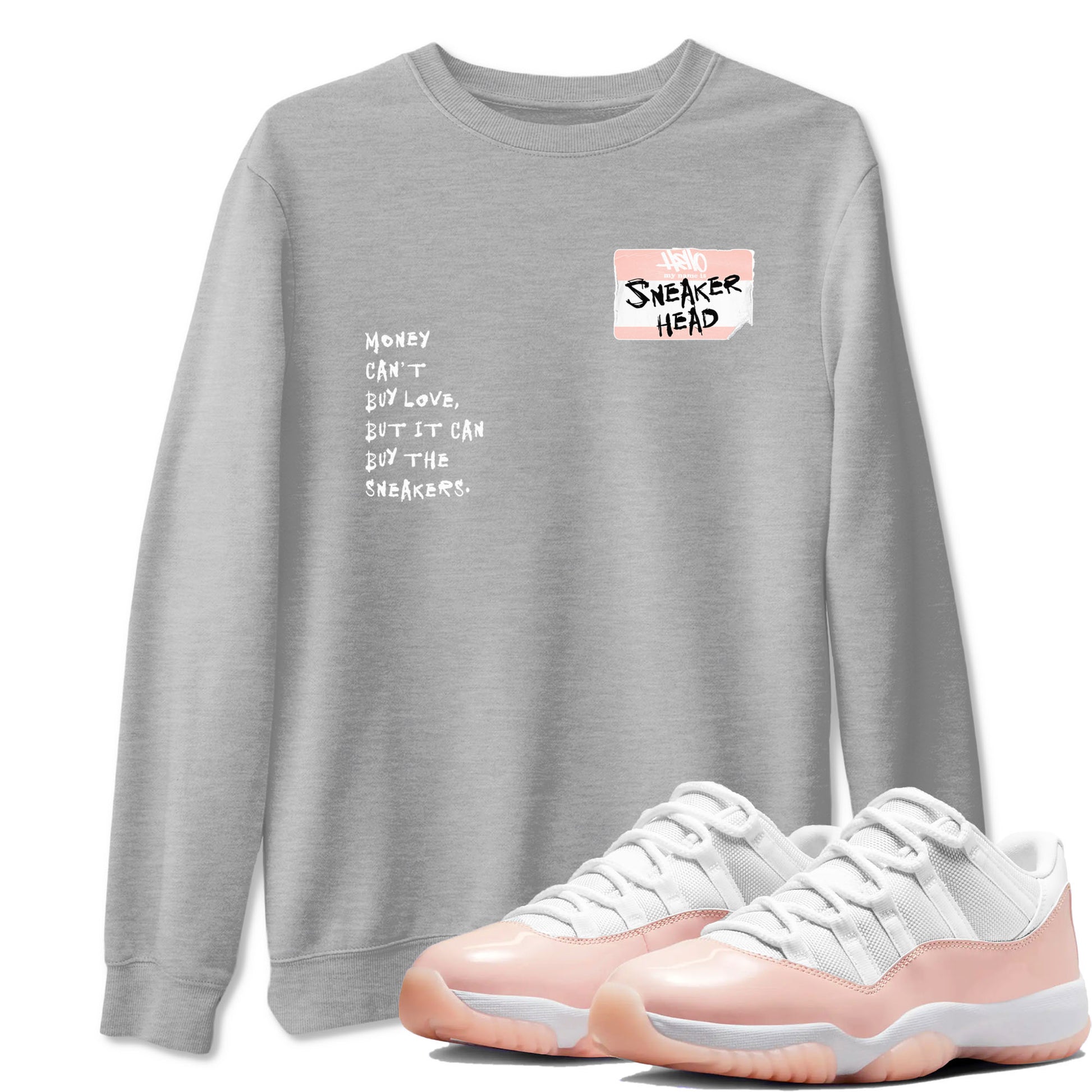 11s Legend Pink shirt to match jordans Sneakerhead Badge sneaker tees Air Jordan 11 Legend Pink SNRT Sneaker Release Tees unisex cotton Heather Grey 1 crew neck shirt