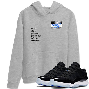 11s Black and Varsity Royal shirt to match jordans Sneakerhead Badge sneaker tees Air Jordan 11 Black/Varsity Royal SNRT Sneaker Release Tees unisex cotton Heather Grey 1 crew neck shirt