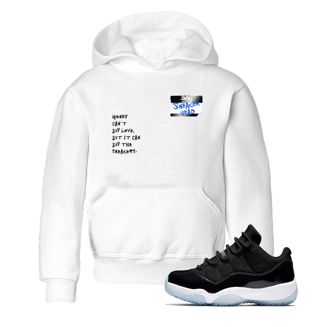 11s Black and Varsity Royal shirt to match jordans Sneakerhead Badge sneaker tees Air Jordan 11 Black/Varsity Royal SNRT sneaker release tees baby toddler White 1 cotton Shirt