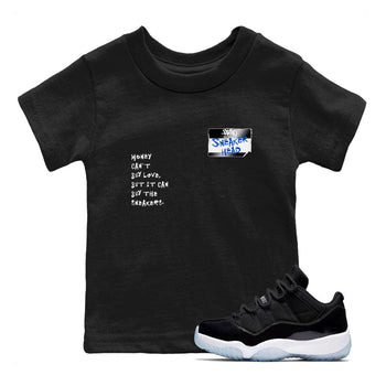 11s Black and Varsity Royal shirt to match jordans Sneakerhead Badge sneaker tees Air Jordan 11 Black/Varsity Royal SNRT sneaker release tees baby toddler Black 1 cotton Shirt