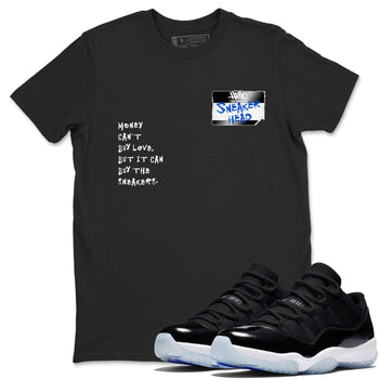 11s Black and Varsity Royal shirt to match jordans Sneakerhead Badge sneaker tees Air Jordan 11 Black/Varsity Royal SNRT Sneaker Release Tees unisex cotton Black 1 crew neck shirt