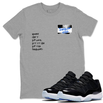 11s Black and Varsity Royal shirt to match jordans Sneakerhead Badge sneaker tees Air Jordan 11 Black/Varsity Royal SNRT Sneaker Release Tees unisex cotton Heather Grey 1 crew neck shirt