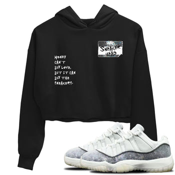 Jordan 11 Low Snake shirts to match jordans Sneakerhead Badge sneaker match tees Air Jordan 11 Year Of The Snake best t shirts to wear with jordans SNRT Sneaker Tees unisex cotton Black 1 crop tee