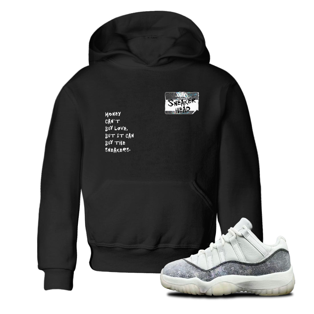 Jordan 11 Low Snake shirts to match jordans Sneakerhead Badge sneaker match tees Air Jordan 11 Year Of The Snake best t shirts to wear with jordans SNRT Sneaker Tees Youth Baby Black 1 tee