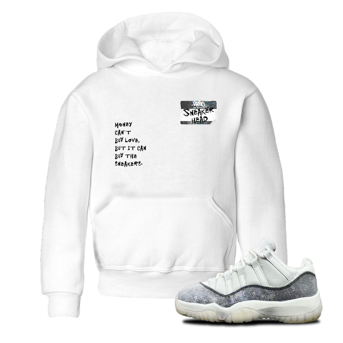 Jordan 11 Low Snake shirts to match jordans Sneakerhead Badge sneaker match tees Air Jordan 11 Year Of The Snake best t shirts to wear with jordans SNRT Sneaker Tees Youth Baby White 1 tee