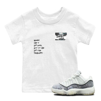 Jordan 11 Low Snake shirts to match jordans Sneakerhead Badge sneaker match tees Air Jordan 11 Year Of The Snake best t shirts to wear with jordans SNRT Sneaker Tees Youth Baby White 1 tee