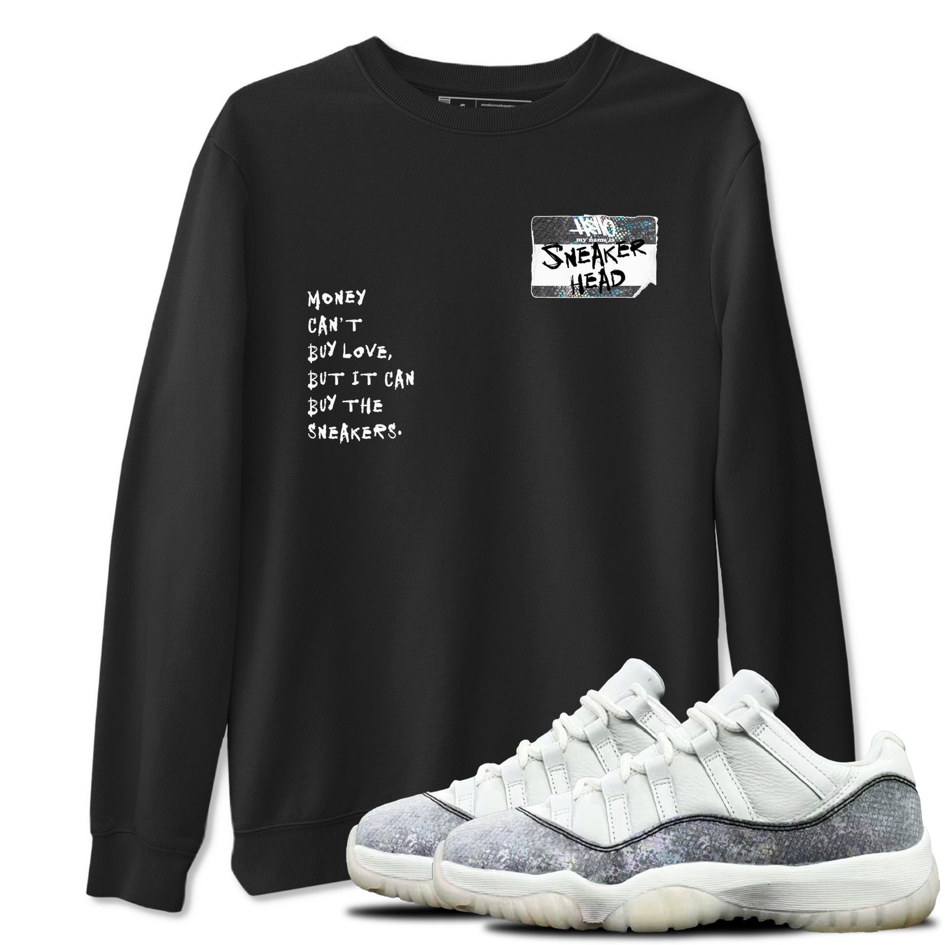 Jordan 11 Low Snake shirts to match jordans Sneakerhead Badge sneaker match tees Air Jordan 11 Year Of The Snake best t shirts to wear with jordans SNRT Sneaker Tees unisex cotton Black 1 shirts