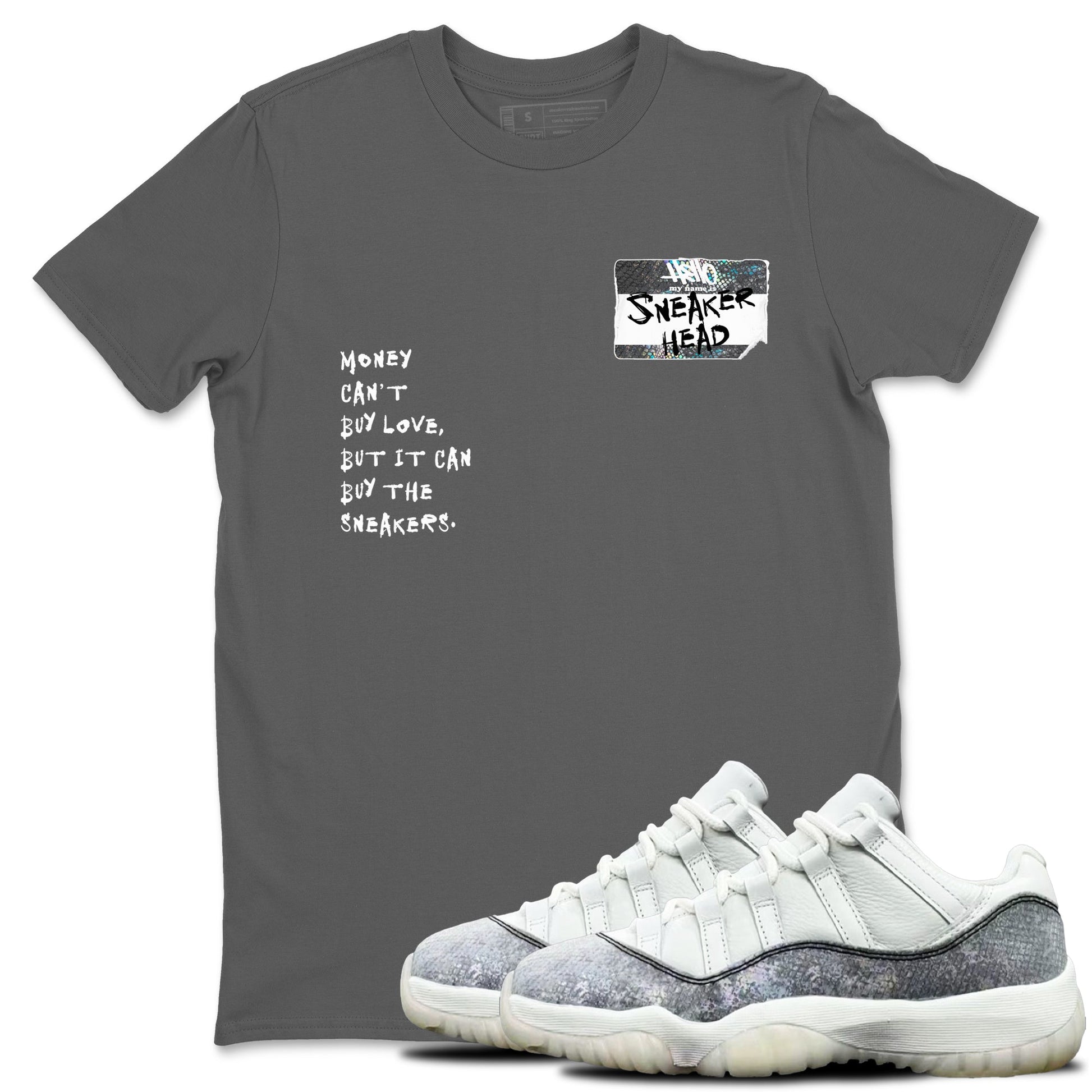 Jordan 11 Low Snake shirts to match jordans Sneakerhead Badge sneaker match tees Air Jordan 11 Year Of The Snake best t shirts to wear with jordans SNRT Sneaker Tees unisex cotton Cool Grey 1 shirts