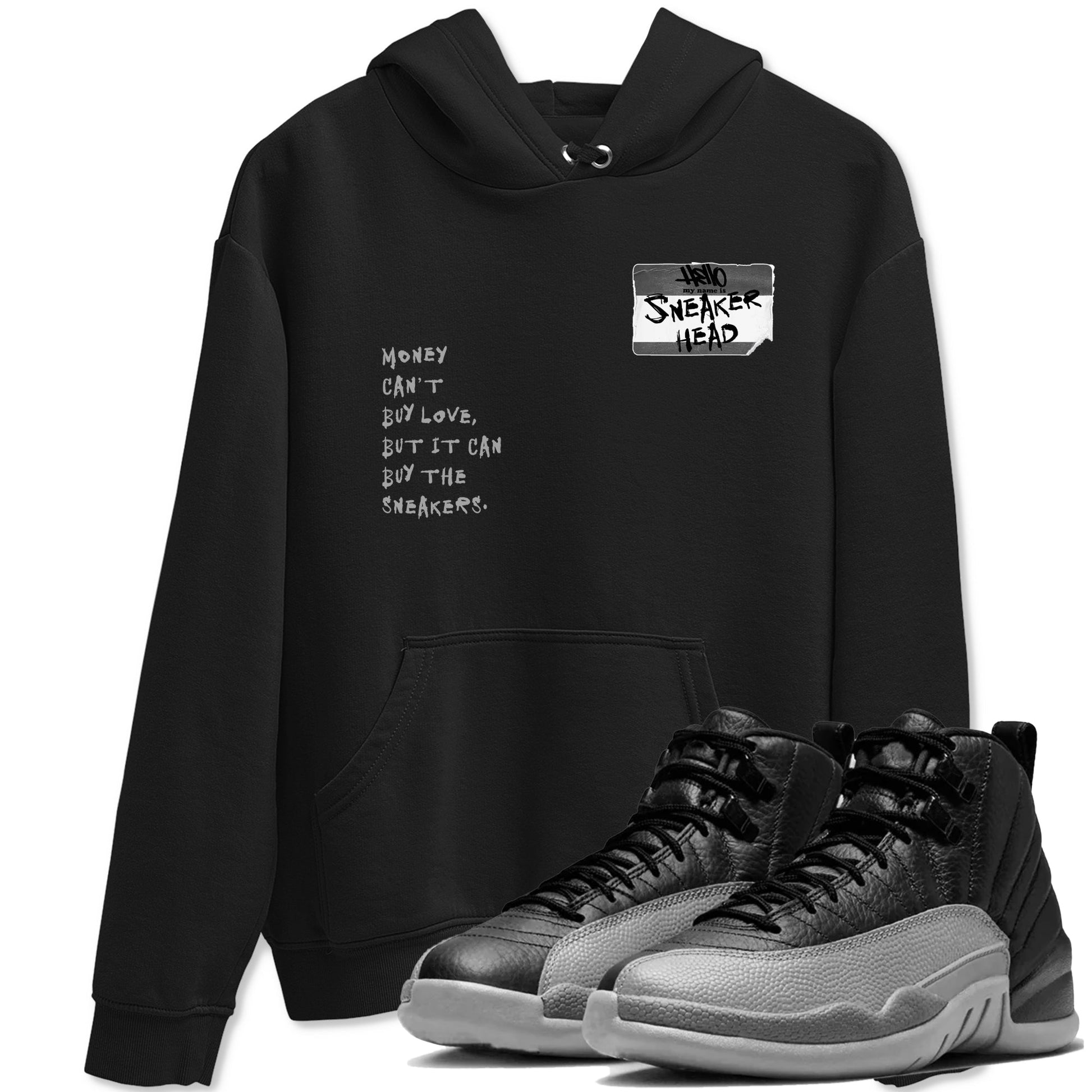 12s Black Wolf Grey shirts to match jordans Sneakerhead Badge sneaker match tees 12s Baron SNRT Sneaker Release Tees unisex cotton Black 1 crew neck shirts