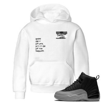 12s Black Wolf Grey shirts to match jordans Sneakerhead Badge sneaker match tees 12s Baron SNRT Sneaker Release Tees Youth Baby White 1 crew neck shirts