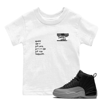 12s Black Wolf Grey shirts to match jordans Sneakerhead Badge sneaker match tees 12s Baron SNRT Sneaker Release Tees Youth Baby White 1 crew neck shirts