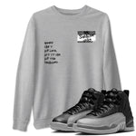 12s Black Wolf Grey shirts to match jordans Sneakerhead Badge sneaker match tees 12s Baron SNRT Sneaker Release Tees unisex cotton Heather Grey 1 crew neck shirts