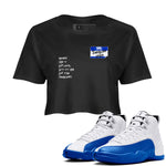 12 Blueberry shirts to match jordans Sneakerhead Badge sneaker match tees Air Jordan 12 Blueberry SNRT Sneaker Release Tees unisex cotton Black 1 Crop Shirts