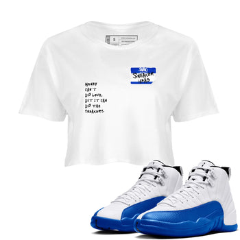 12 Blueberry shirts to match jordans Sneakerhead Badge sneaker match tees Air Jordan 12 Blueberry SNRT Sneaker Release Tees unisex cotton White 1 Crop Shirts