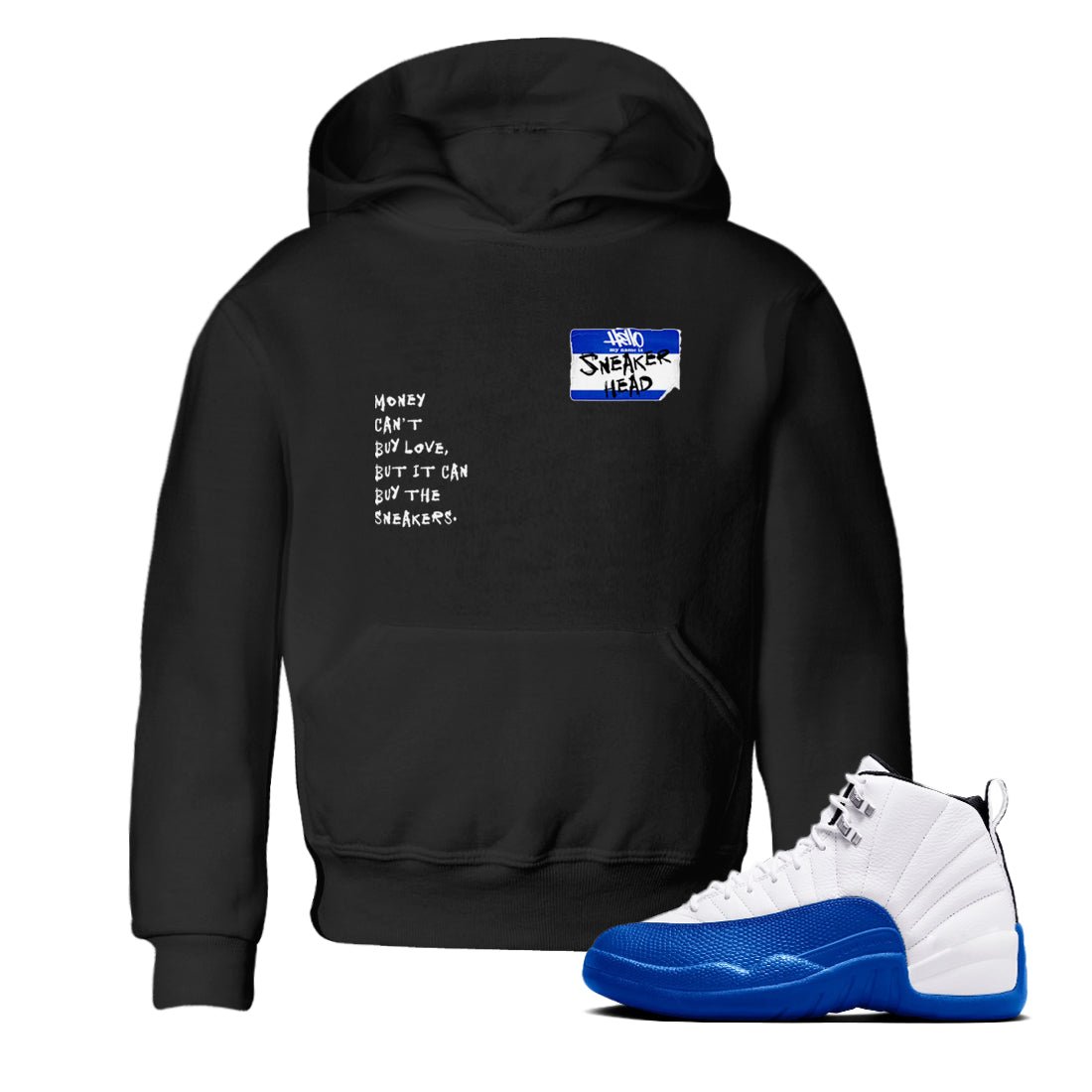 12 Blueberry shirts to match jordans Sneakerhead Badge sneaker match tees Air Jordan 12 Blueberry SNRT Sneaker Release Tees Youth Baby Black 1 crew neck shirts