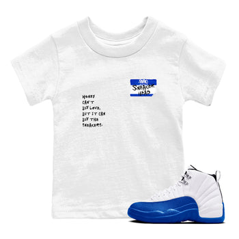12 Blueberry shirts to match jordans Sneakerhead Badge sneaker match tees Air Jordan 12 Blueberry SNRT Sneaker Release Tees Youth Baby White 1 crew neck shirts