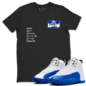 12 Blueberry shirts to match jordans Sneakerhead Badge sneaker match tees Air Jordan 12 Blueberry SNRT Sneaker Release Tees unisex cotton Black 1 crew neck shirts