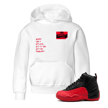 12s Flu Game shirts to match jordans Sneakerhead Badge sneaker match tees Air Jordan 12 Retro Flu Game match shoes to clothes SNRT Sneaker Tees Youth Baby White 1 tee