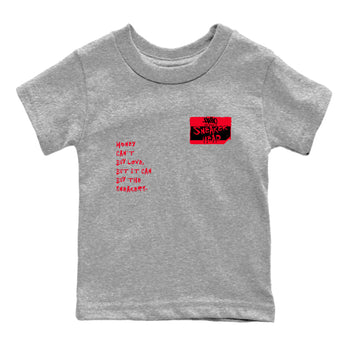 12s Flu Game shirts to match jordans Sneakerhead Badge sneaker match tees Air Jordan 12 Retro Flu Game match shoes to clothes SNRT Sneaker Tees Youth Baby Heather Grey 2 tee