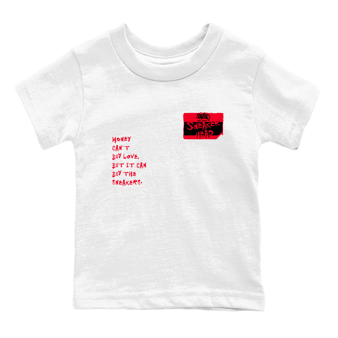 12s Flu Game shirts to match jordans Sneakerhead Badge sneaker match tees Air Jordan 12 Retro Flu Game match shoes to clothes SNRT Sneaker Tees Youth Baby White 2 tee