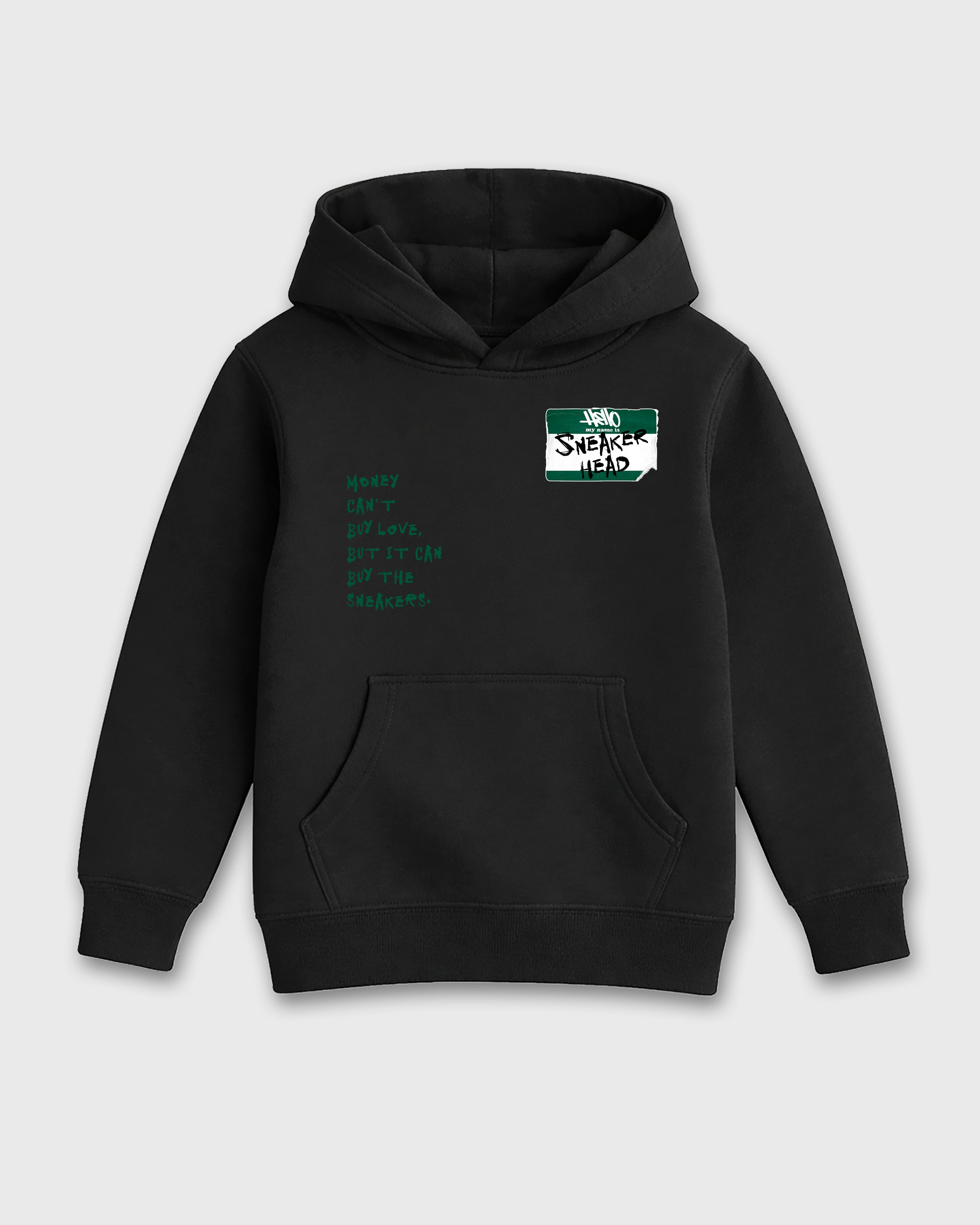 Sneakerhead Badge Baby & Kids Graphic Hoodie featuring original artwork designed to match the Air Jordan 12 Retro Bucks. Black 2 Kids Graphic Sweater.