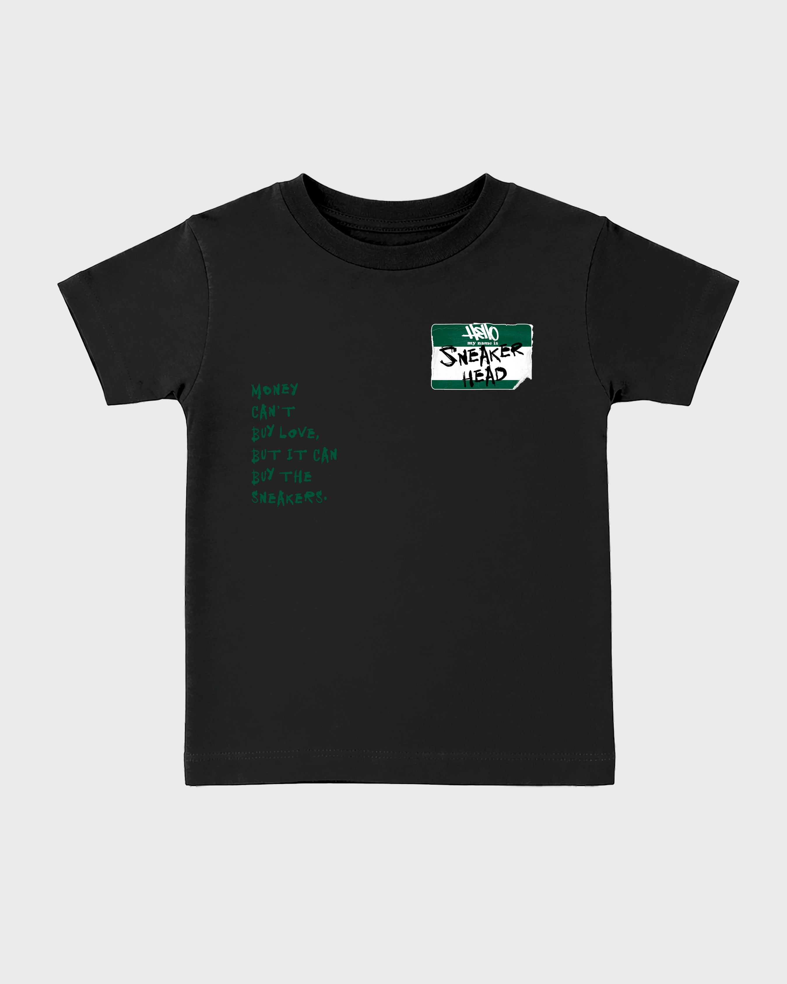 Sneakerhead Badge Baby & Kids Graphic T-Shirt featuring original artwork designed to match the Air Jordan 12 Retro Bucks. Black 2 Kids Graphic Tee.