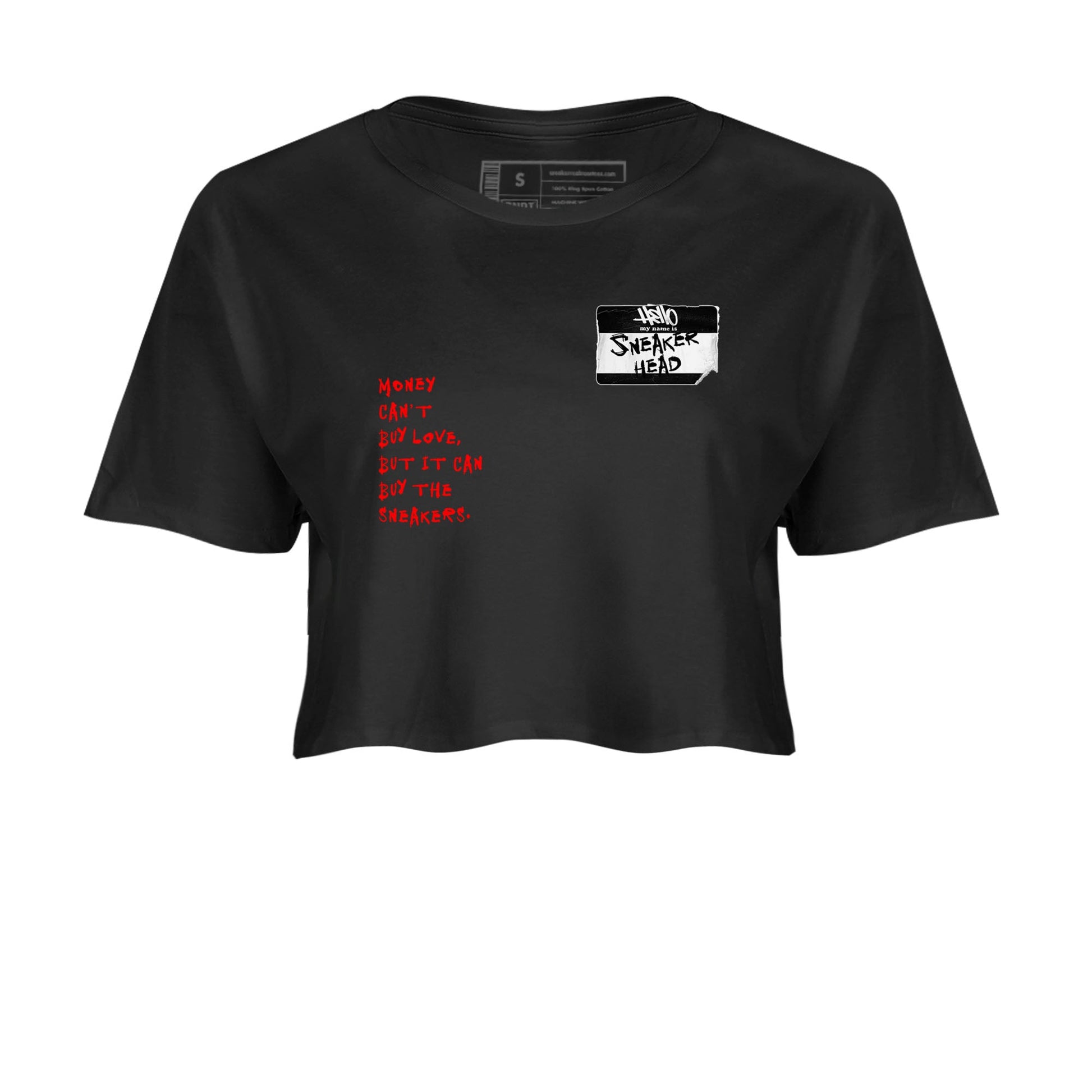 Air Jordan 12 Red Taxi shirts to match jordans Sneakerhead Badge sneaker match tees 12s Red Taxi SNRT sneaker release Tees Black 2 crop length shirt