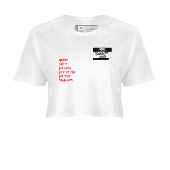 Air Jordan 12 Red Taxi shirts to match jordans Sneakerhead Badge sneaker match tees 12s Red Taxi SNRT sneaker release Tees White 2 crop length shirt