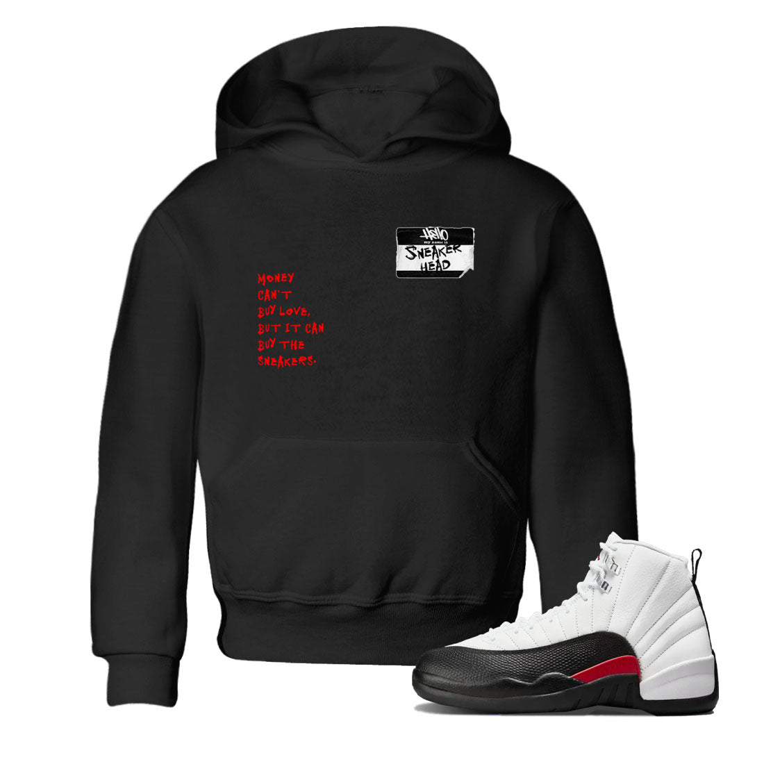 Air Jordan 12 Red Taxi shirts to match jordans Sneakerhead Badge sneaker match tees 12s Red Taxi SNRT sneaker release tees baby toddler Black 1 cotton Shirt