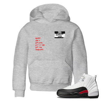Air Jordan 12 Red Taxi shirts to match jordans Sneakerhead Badge sneaker match tees 12s Red Taxi SNRT sneaker release tees baby toddler Heather Grey 1 cotton Shirt