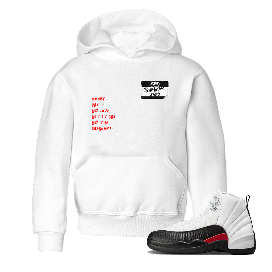 Air Jordan 12 Red Taxi shirts to match jordans Sneakerhead Badge sneaker match tees 12s Red Taxi SNRT sneaker release tees baby toddler White 1 cotton Shirt