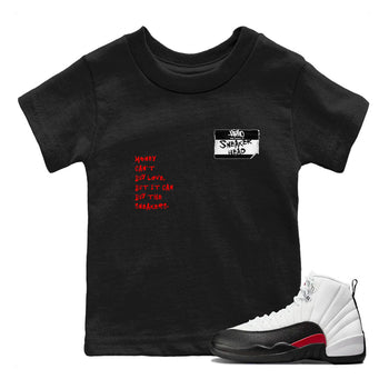 Air Jordan 12 Red Taxi shirts to match jordans Sneakerhead Badge sneaker match tees 12s Red Taxi SNRT sneaker release tees baby toddler Black 1 cotton Shirt