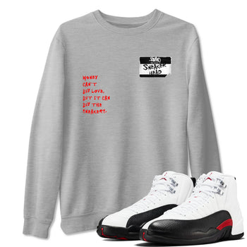 Air Jordan 12 Retro Taxi Flip shirts to match jordans Sneakerhead Badge sneaker match tees 12s Red Taxi SNRT sneaker release Tees unisex cotton Heather Grey 1 crew neck shirt