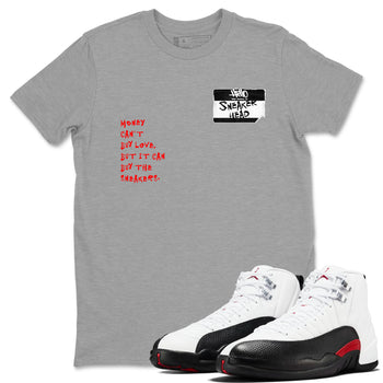 Air Jordan 12 Retro Taxi Flip shirts to match jordans Sneakerhead Badge sneaker match tees 12s Red Taxi SNRT sneaker release Tees unisex cotton Heather Grey 1 crew neck shirt