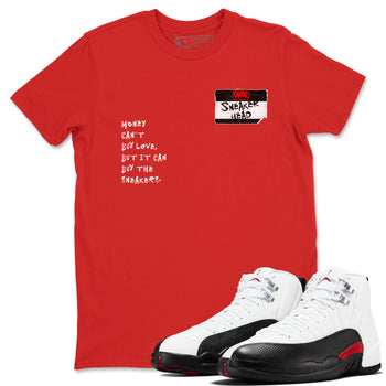 Air Jordan 12 Retro Taxi Flip shirts to match jordans Sneakerhead Badge sneaker match tees 12s Red Taxi SNRT sneaker release Tees unisex cotton Red 1 crew neck shirt