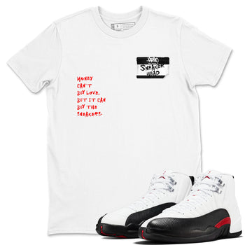 Air Jordan 12 Retro Taxi Flip shirts to match jordans Sneakerhead Badge sneaker match tees 12s Red Taxi SNRT sneaker release Tees unisex cotton White 1 crew neck shirt