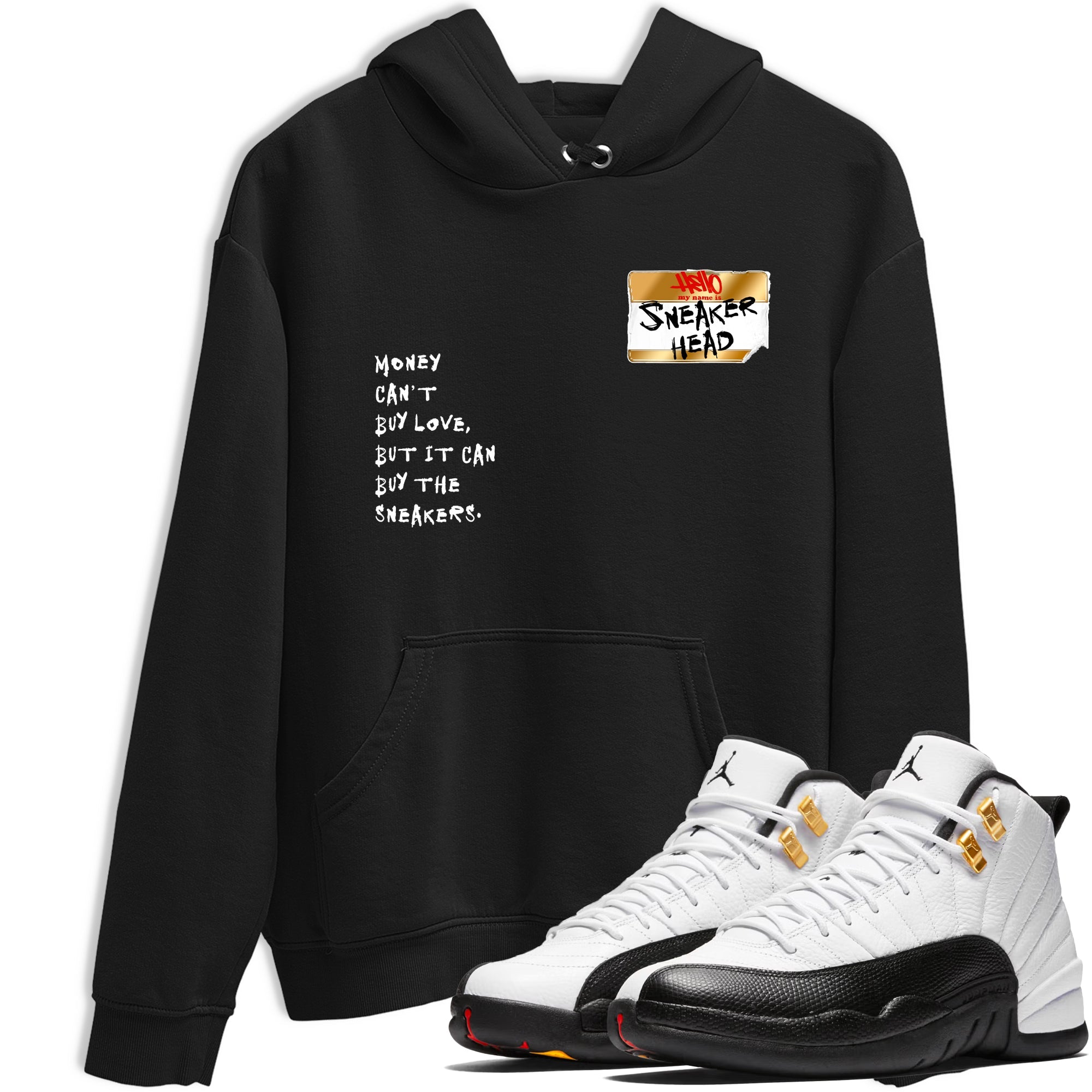 Sneaker match tees – Sneaker Tees To Match Air Jordan 12 Taxi Shoes – Sneakerhead Badge Tee Black 1