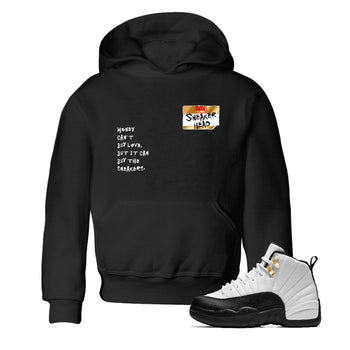 Sneaker match tees – Sneaker Tees To Match Air Jordan 12 Taxi Shoes – Sneakerhead Badge Kids T-Shirt Black 1