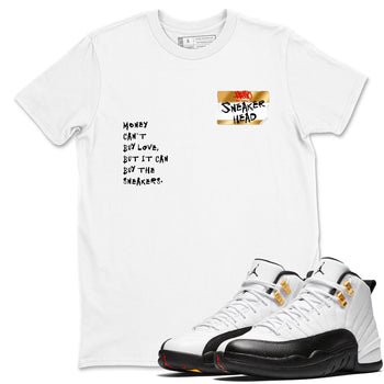 Sneaker match tees – Sneaker Tees To Match Air Jordan 12 Taxi Shoes – Sneakerhead Badge Tee White 1
