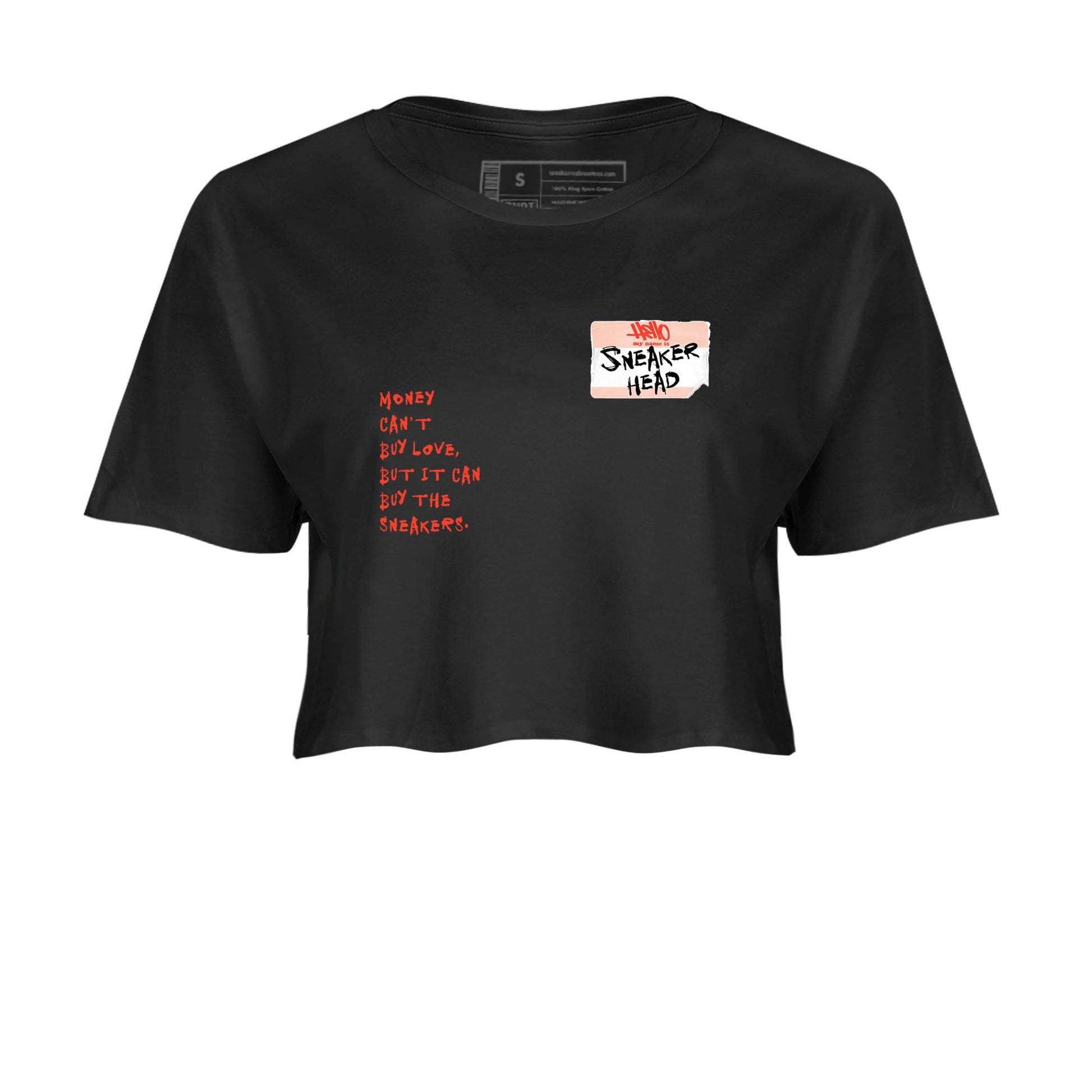 AJ13 Dune Red shirts to match jordans Sneakerhead Badge sneaker match tees Air Jordan 13 Dune Red SNRT Sneaker Tees streetwear brand Black 2 crop tee