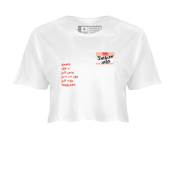 AJ13 Dune Red shirts to match jordans Sneakerhead Badge sneaker match tees Air Jordan 13 Dune Red SNRT Sneaker Tees streetwear brand White 2 crop tee