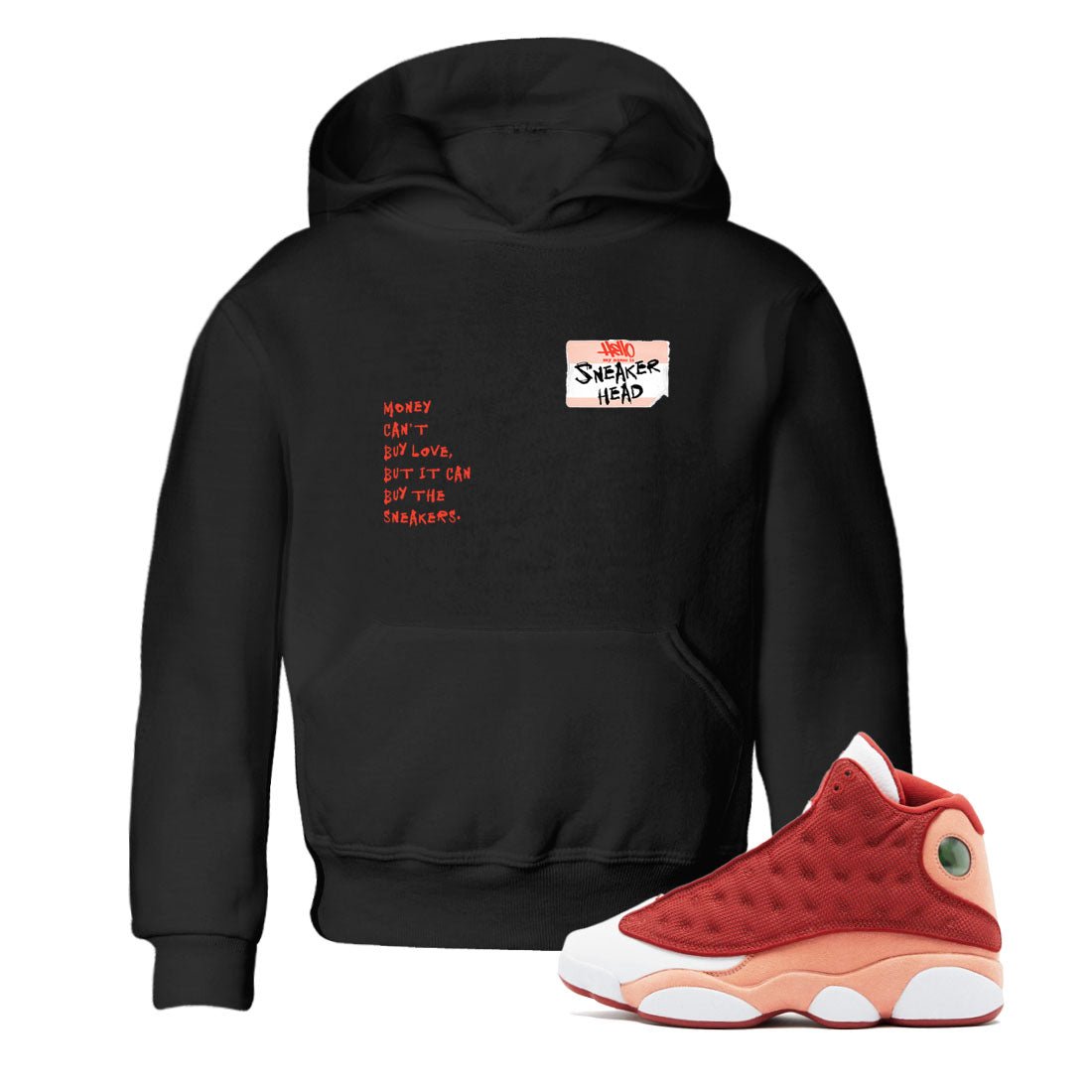 AJ13 Dune Red shirts to match jordans Sneakerhead Badge sneaker match tees Air Jordan 13 Dune Red SNRT Sneaker Tees streetwear brand Baby and Youth Black 1 cotton tee