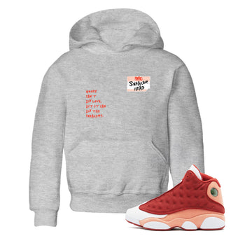 AJ13 Dune Red shirts to match jordans Sneakerhead Badge sneaker match tees Air Jordan 13 Dune Red SNRT Sneaker Tees streetwear brand Baby and Youth Heather Grey 1 cotton tee