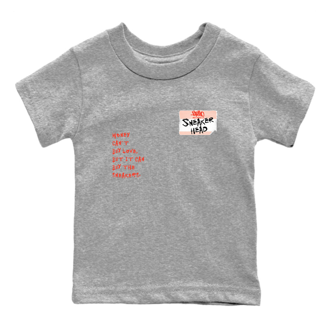 AJ13 Dune Red shirts to match jordans Sneakerhead Badge sneaker match tees Air Jordan 13 Dune Red SNRT Sneaker Tees streetwear brand Baby and Youth Heather Grey 2 cotton tee