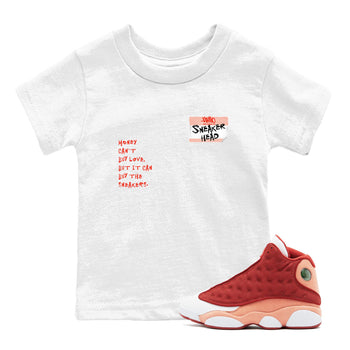 AJ13 Dune Red shirts to match jordans Sneakerhead Badge sneaker match tees Air Jordan 13 Dune Red SNRT Sneaker Tees streetwear brand Baby and Youth White 1 cotton tee