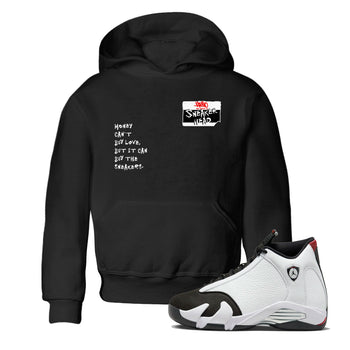 Air Jordan 14 Black Toe t shirts to match sneakers Sneakerhead Badge sneaker match tees 14s Black Toe sneaker match tee SNRT Sneaker Tees Youth Baby Black 1 tee