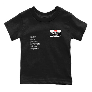 Air Jordan 14 Black Toe t shirts to match sneakers Sneakerhead Badge sneaker match tees 14s Black Toe sneaker match tee SNRT Sneaker Tees Youth Baby Black 2 tee