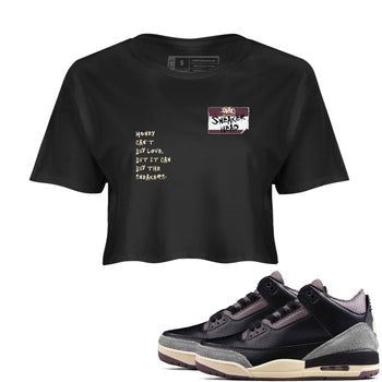 3s A Ma Maniere x Black shirts to match jordans Sneakerhead Badge sneaker match tees Air Jordan 3 A Ma Maniere x Black SNRT Sneaker Tees streetwear brand Black 1 crop tee