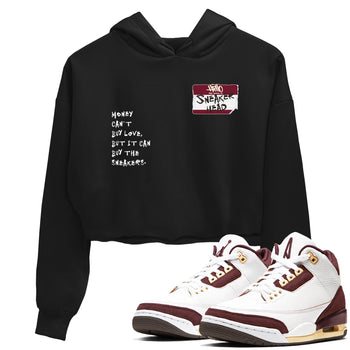 A Ma Maniére x Air Jordan 3 "Burgundy Crush" to match jordans Sneakerhead Badge sneaker match tees Air Jordan 3 A Ma Maniere x Burgundy Crush SNRT Sneaker Tees streetwear brand Black 1 crop tee