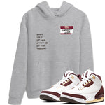 A Ma Maniére x Air Jordan 3 "Burgundy Crush" to match jordans Sneakerhead Badge sneaker match tees Air Jordan 3 A Ma Maniere x Burgundy Crush SNRT Sneaker Tees streetwear brand Heather Grey 1 unisex cotton tee